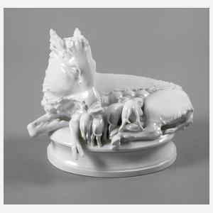 Meissen ”Wildschwein mit Jungen”