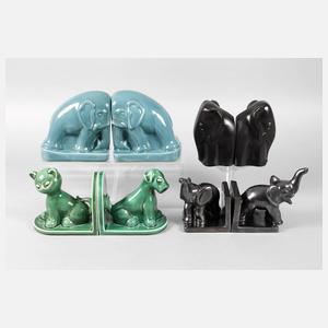 Vier Paar Buchstützen Art déco