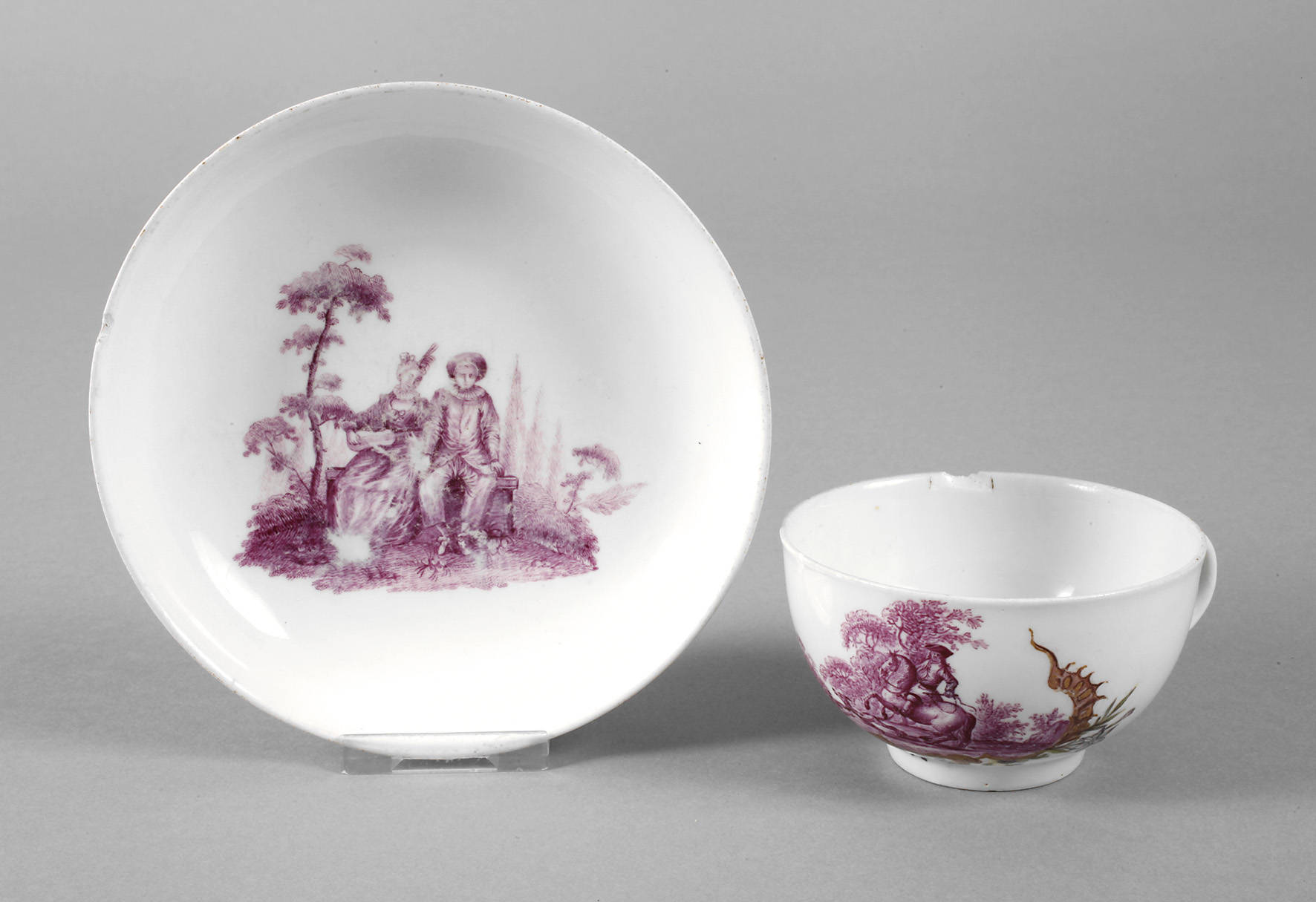 Meissen Tasse Purpurmalerei