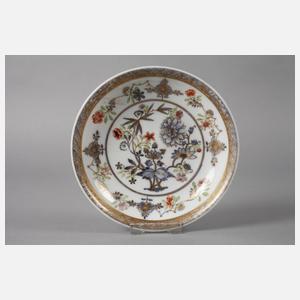 Meissen Cremetopf mit Unterschale Hausmalerei