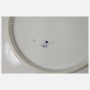 Meissen Cremetopf mit Unterschale Hausmalerei