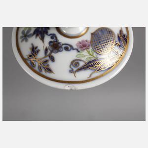 Meissen Cremetopf mit Unterschale Hausmalerei
