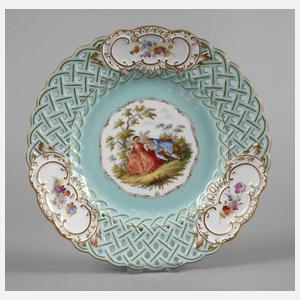 Durchbruchteller Watteauszene