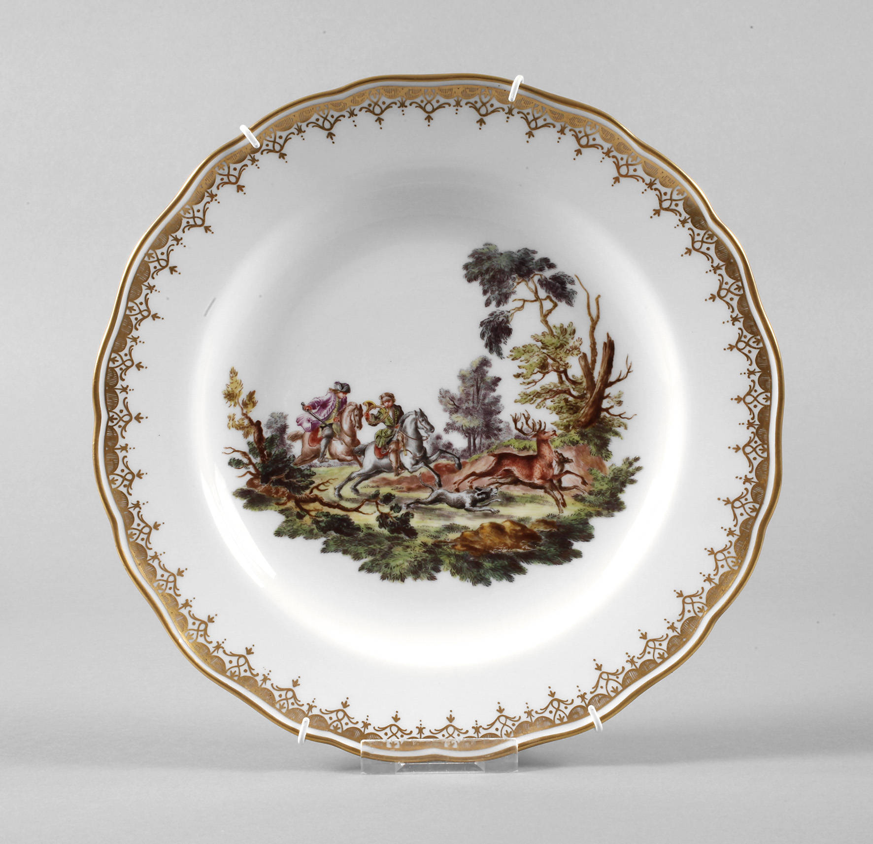 Meissen Wandteller ”Jagdmotiv nach Ridinger”