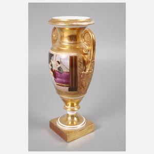 Paar Amphorenvasen Biedermeierportraits