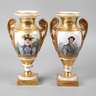 Paar Amphorenvasen Biedermeierportraits