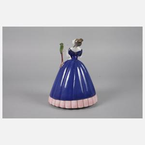 Fraureuth Rokokodame mit Kakadu