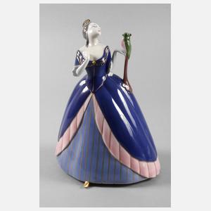 Fraureuth Rokokodame mit Kakadu