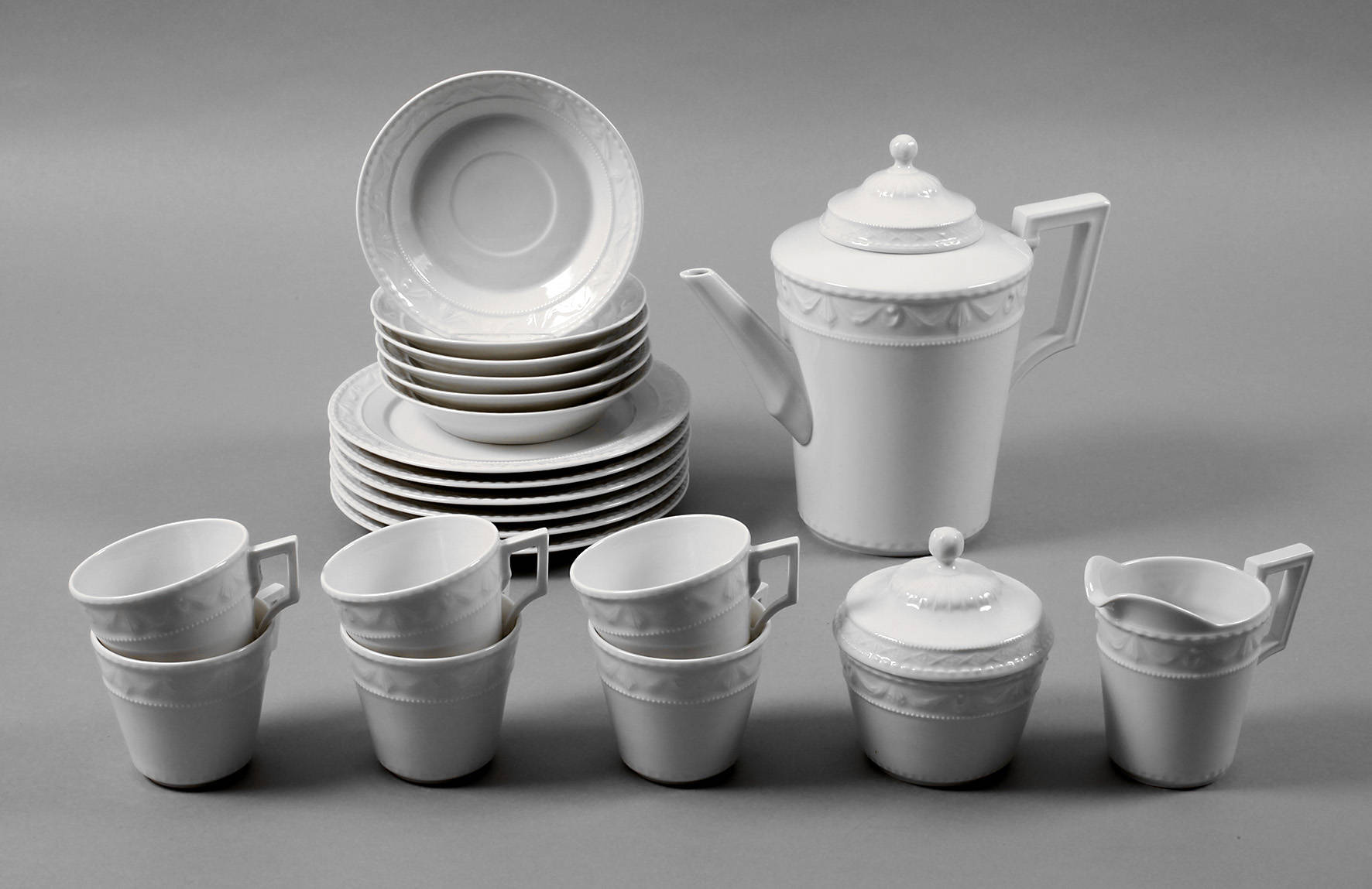 KPM Berlin Kaffeeservice ”Kurland, weiß”