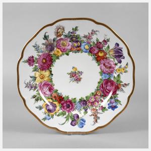 Ambrosius Lamm Dresden Prunkteller Blumenkranzdekor