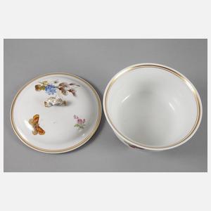 Meissen Gebäckdose Blumenmalerei mit Schmetterling