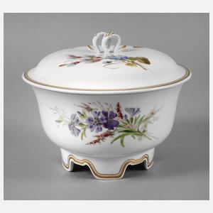Meissen Gebäckdose Blumenmalerei mit Schmetterling