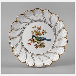 Meissen Prunkteller Kohlmeisendekor