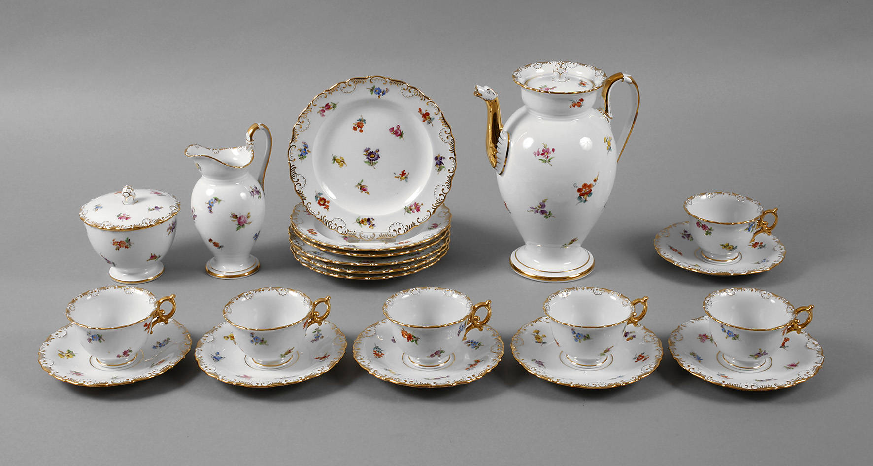 Meissen Kaffeeservice Streublümchendekor