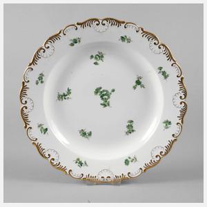 Meissen Kuchenplatte ”Blumenzweige, kupfergrün”