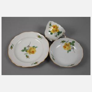 Meissen Mokkaservice ”Gelbe Rose”