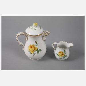 Meissen Mokkaservice ”Gelbe Rose”