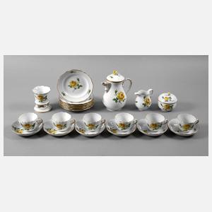 Meissen Mokkaservice ”Gelbe Rose”