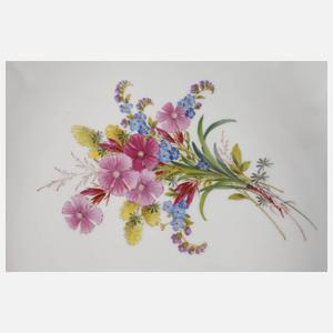 Meissen Kuchenschale Wiesenblumen mit Schmetterling