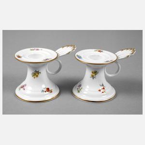 Meissen Paar Kerzenleuchter Streublümchendekor