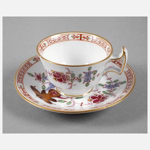 Meissen Mokkatasse ”Fels- und Vogelmalerei”