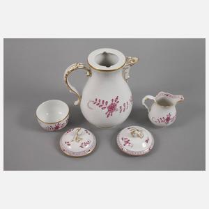 Meissen Kaffeeservice ”Indische Malerei, purpur”