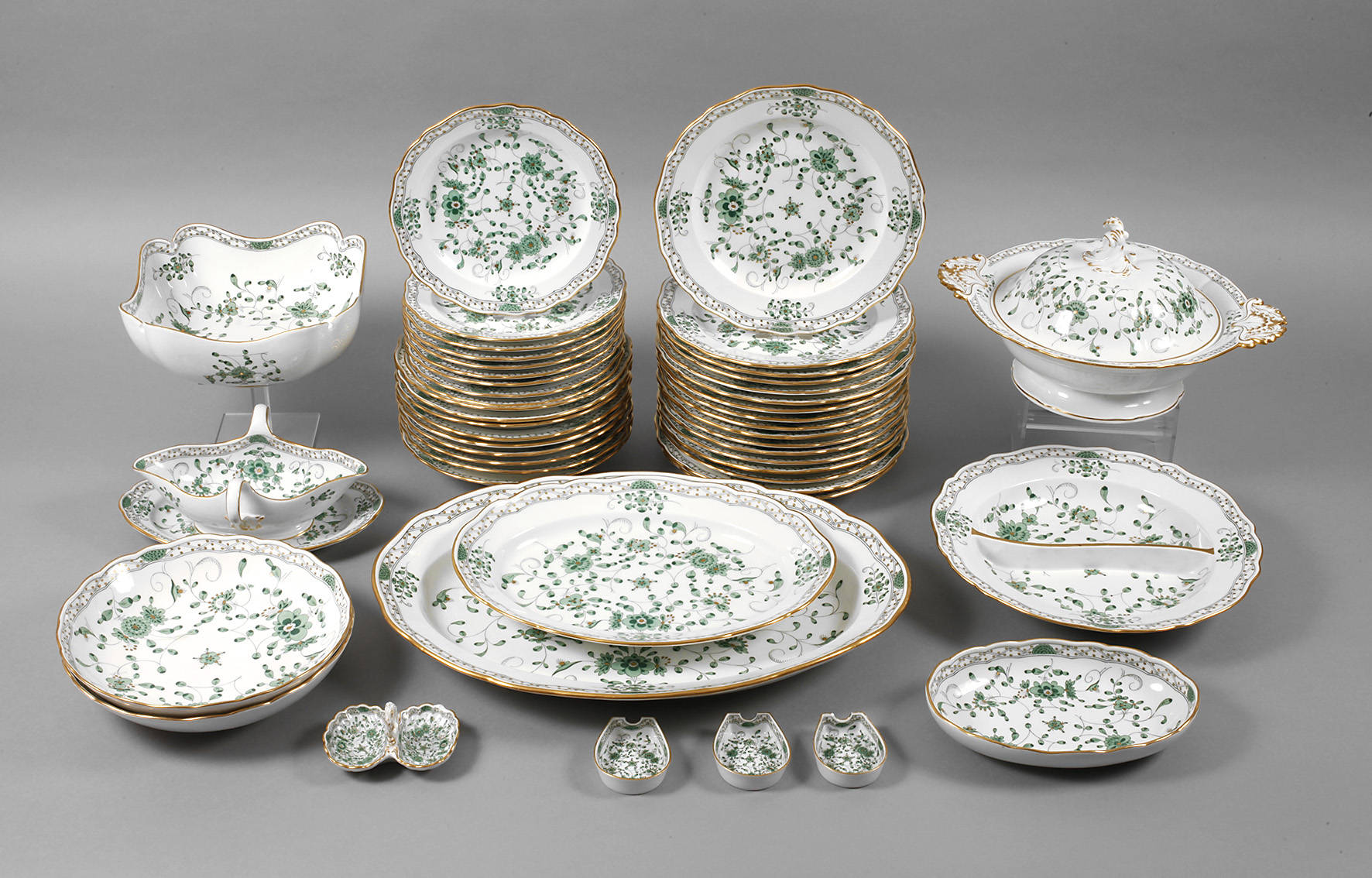 Meissen Speiseservice ”Indische Malerei, grün”