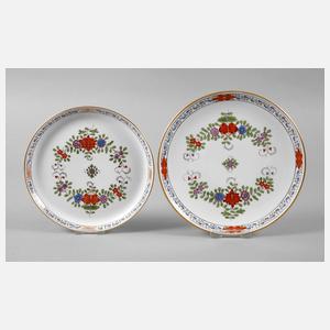 Meissen zwei Teller ”Indische Blumenmalerei”