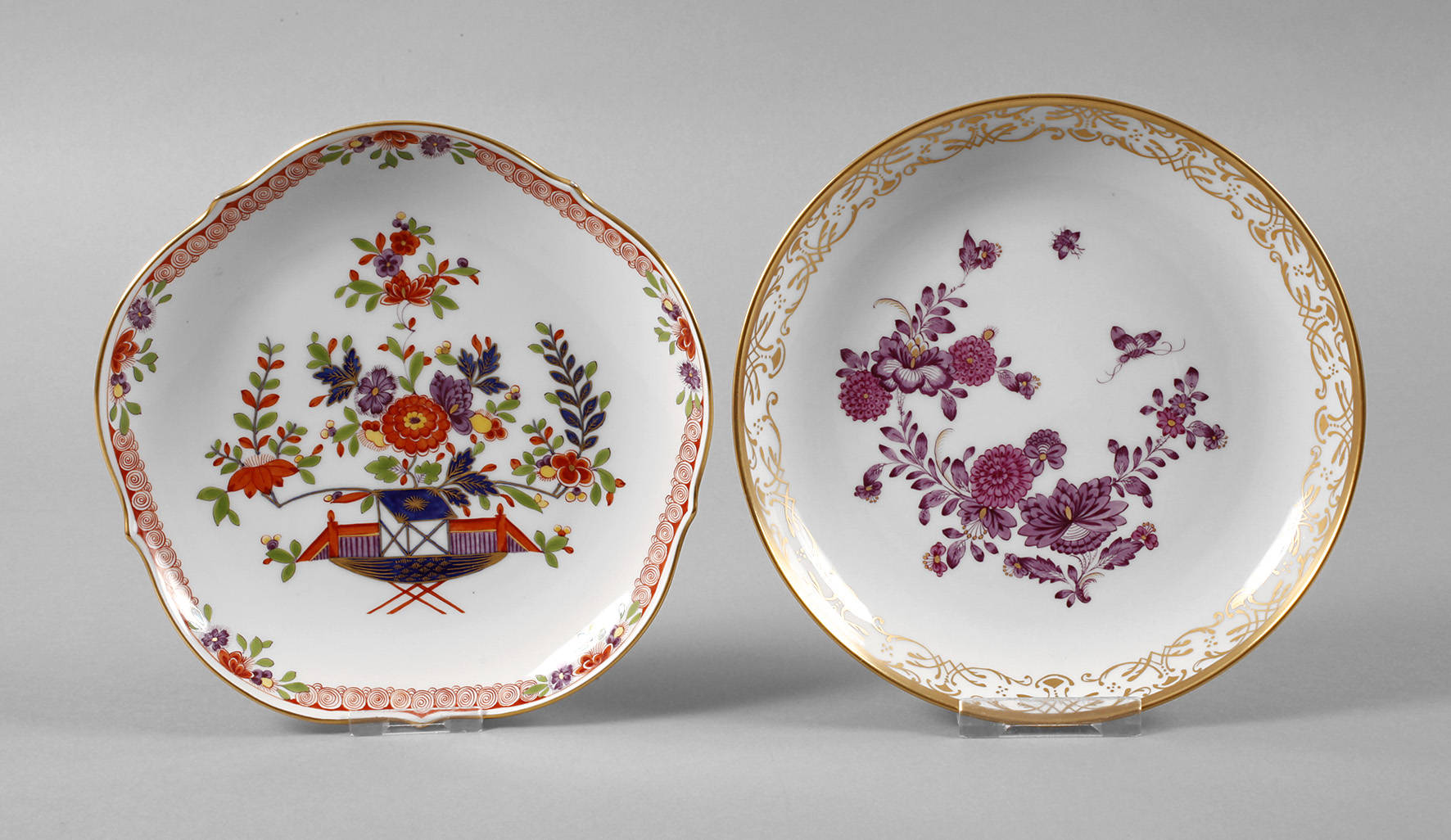 Meissen zwei Wandteller Kakiemondekor
