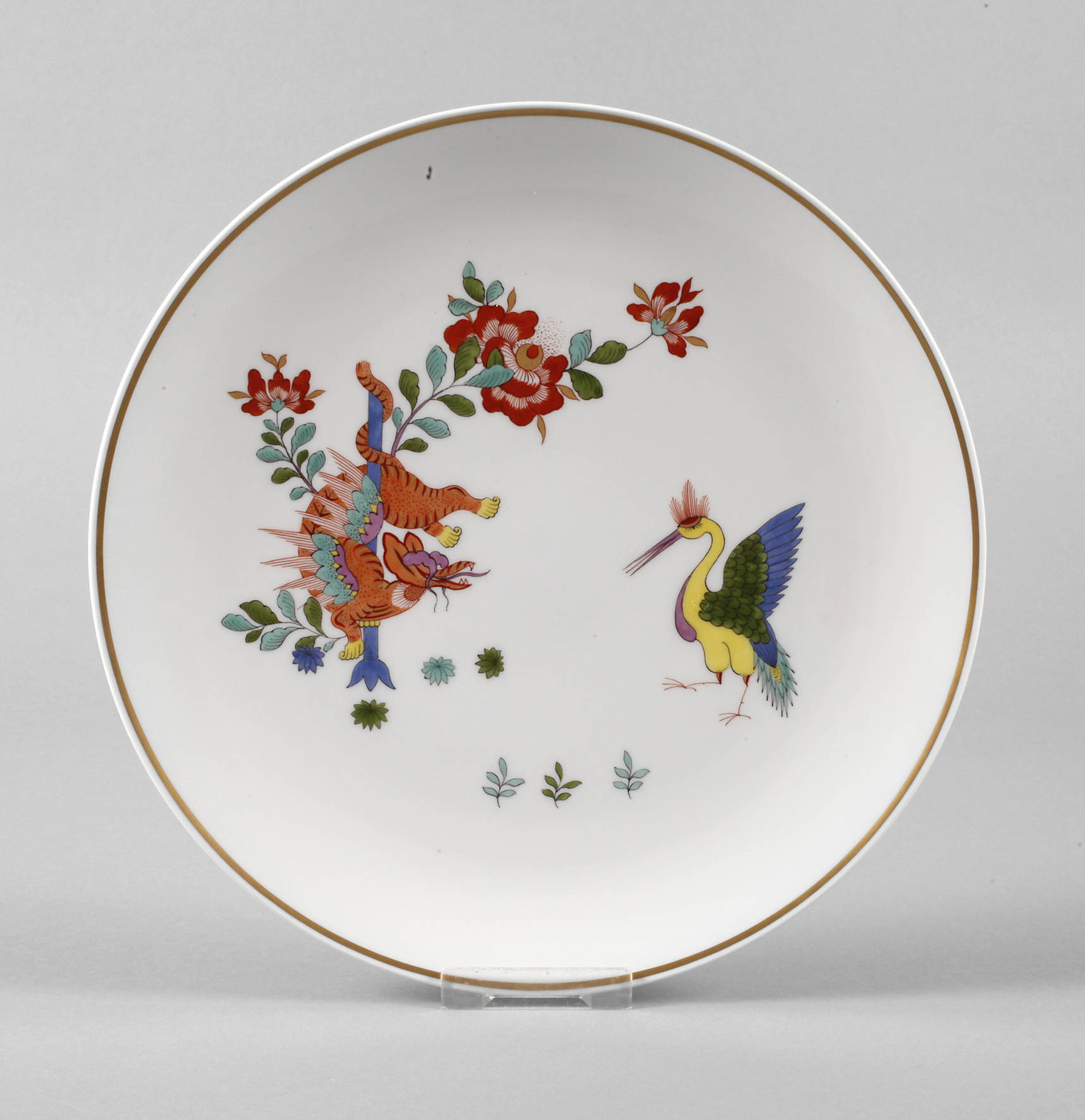Meissen Wandteller ”Chinesischer Drache und Storch”