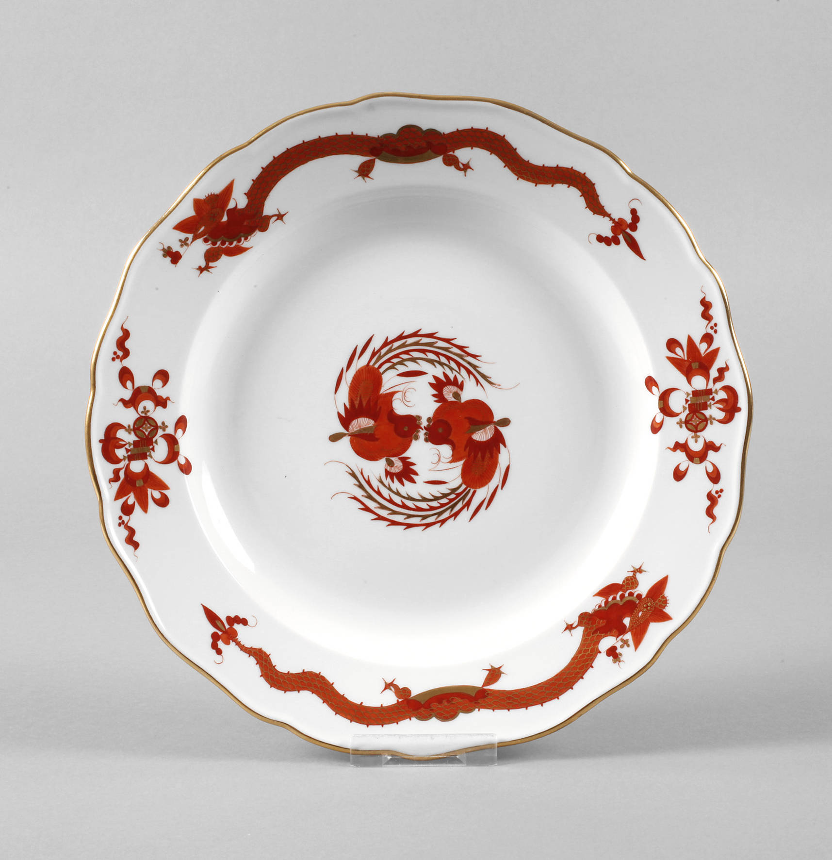 Meissen Wandteller ”Reicher Drache, rot”