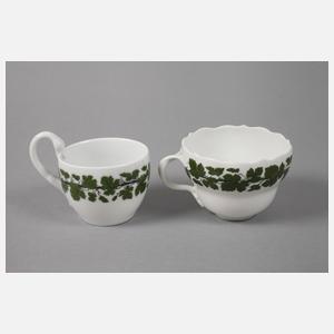 Meissen Kaffee-/Teeservice Weinlaubdekor