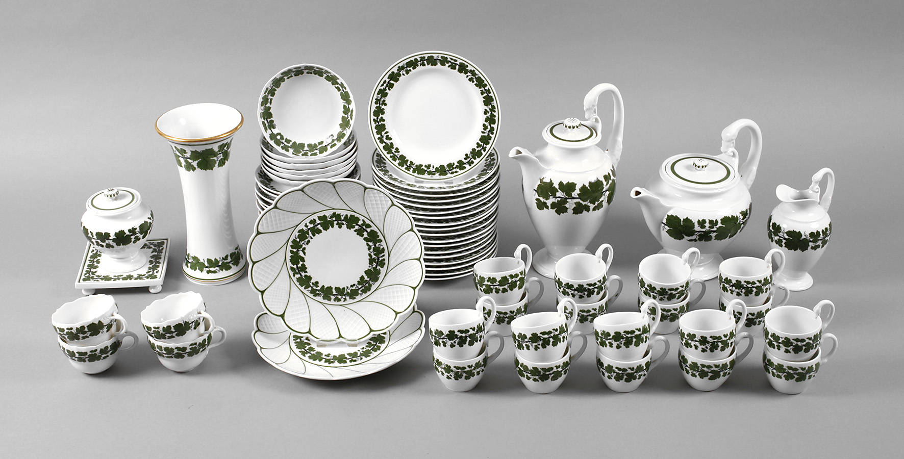 Meissen Kaffee-/Teeservice Weinlaubdekor