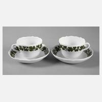 Meissen zwei Mokkatassen Weinlaubdekor111