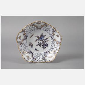 Meissen drei Durchbruchteile ”Blaue Blume mit Insekten”