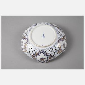 Meissen drei Durchbruchteile ”Blaue Blume mit Insekten”