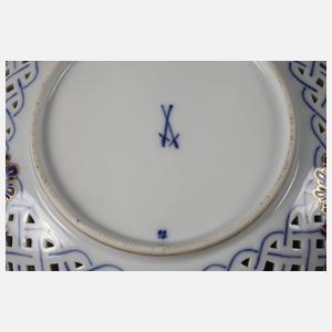 Meissen drei Durchbruchteile ”Blaue Blume mit Insekten”