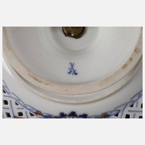 Meissen drei Durchbruchteile ”Blaue Blume mit Insekten”