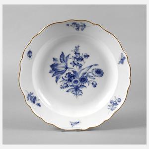Meissen Platte ”Blaue Blume mit Insekten”