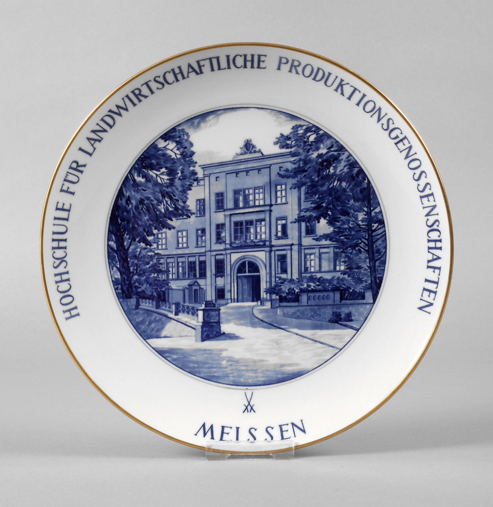 Meissen Ansichtenteller LPG-Hochschule Meissen