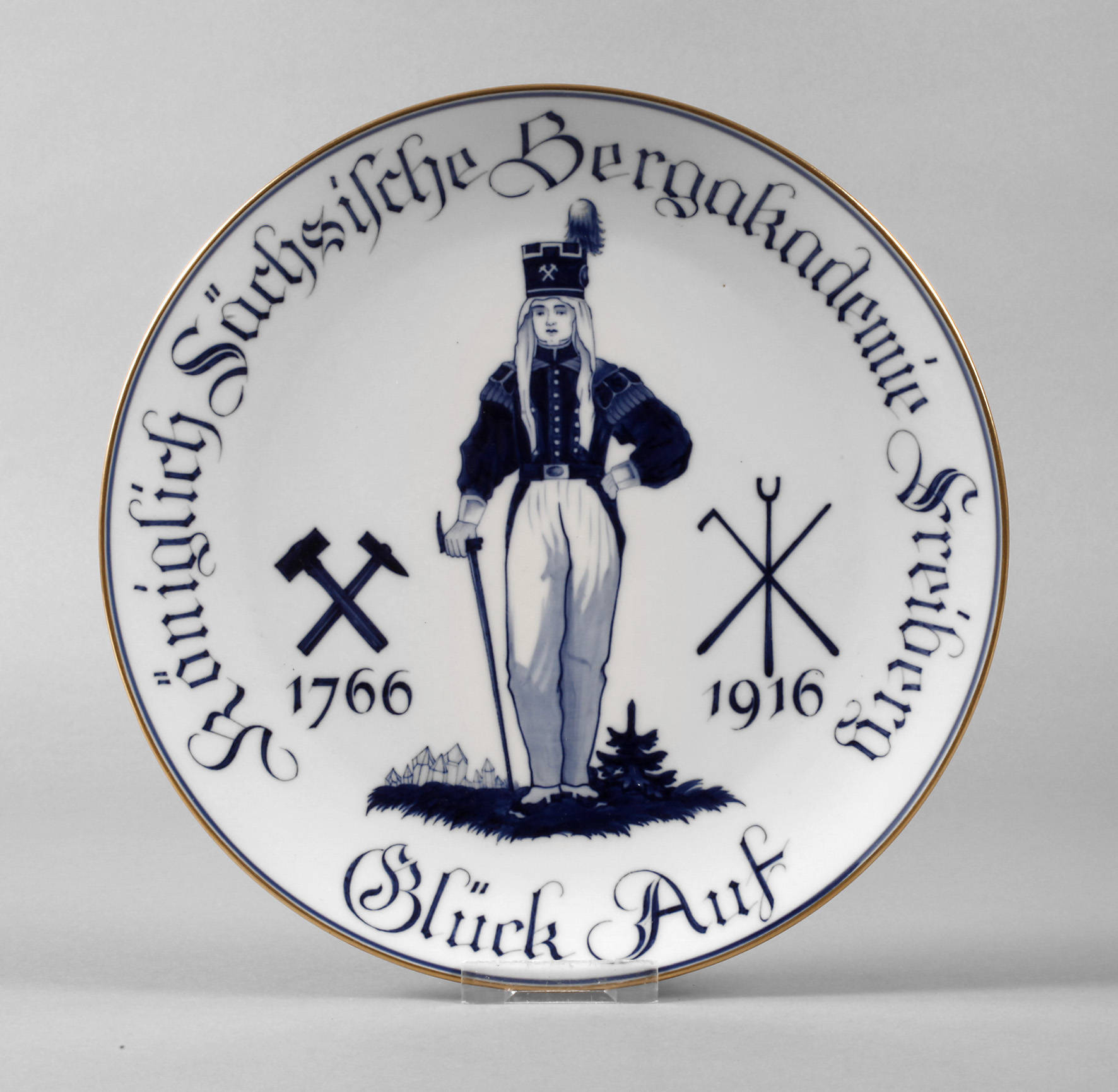 Meissen Jubiläumsteller Bergakademie 1916
