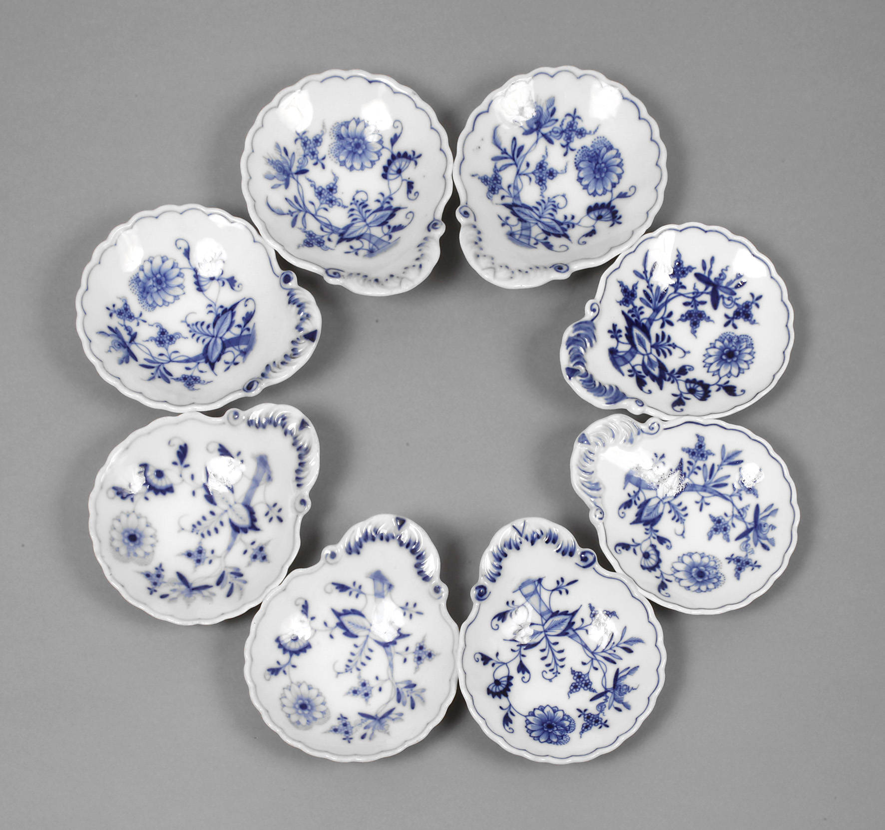 Meissen/Meissen Teichert acht Muschelschalen