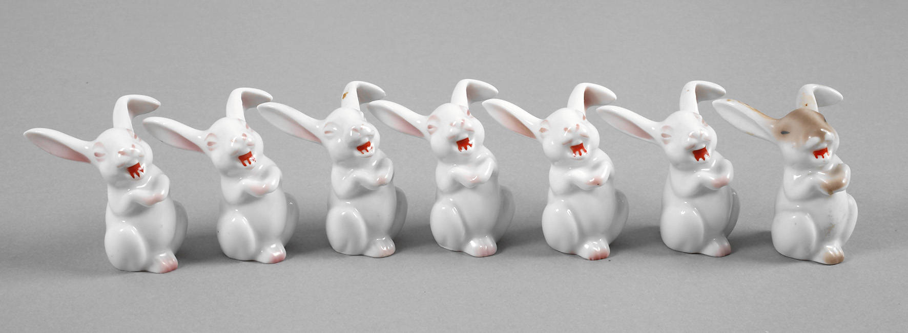 Rosenthal sieben Miniatur-Hasen