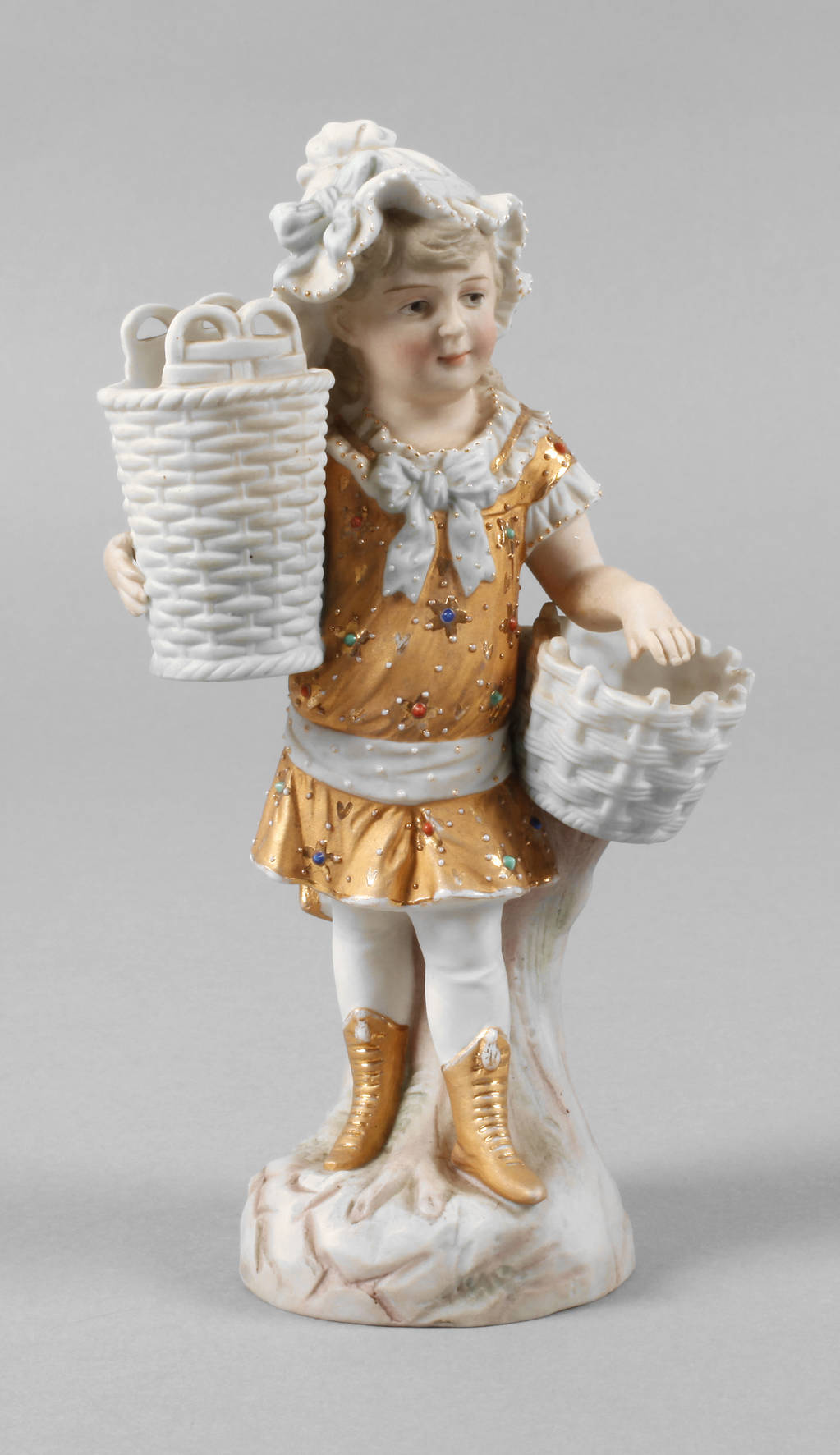 Mädchen mit Weidenkörben