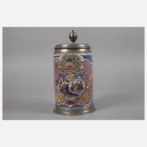 Großer Saalfelder Fayencewalzenkrug