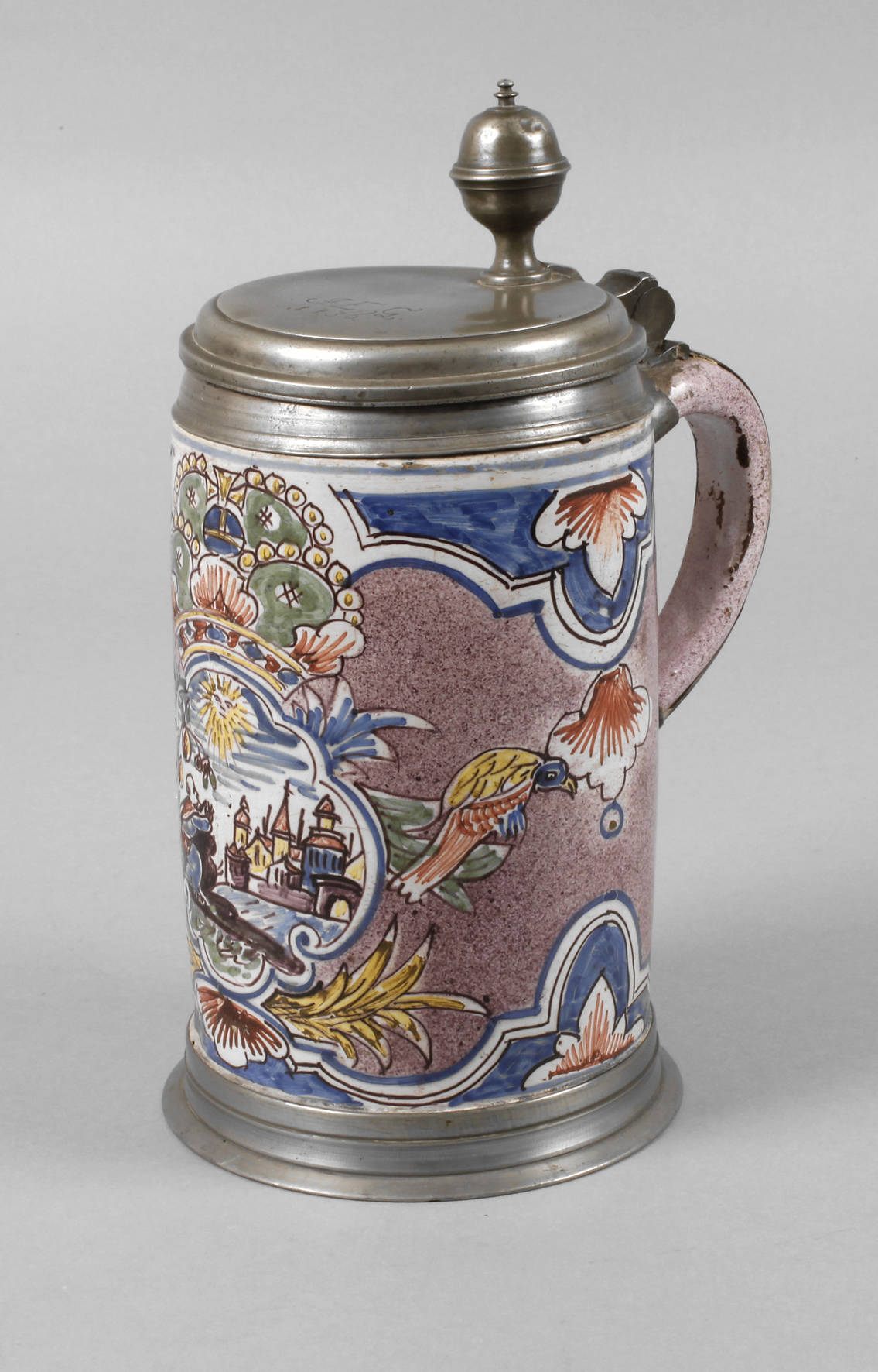 Großer Saalfelder Fayencewalzenkrug