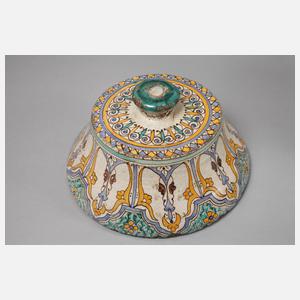 Großes Majolika Deckelgefäß