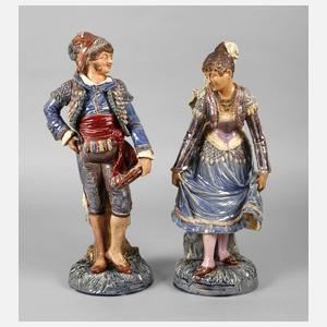 Paar Trachtenfiguren Historismus