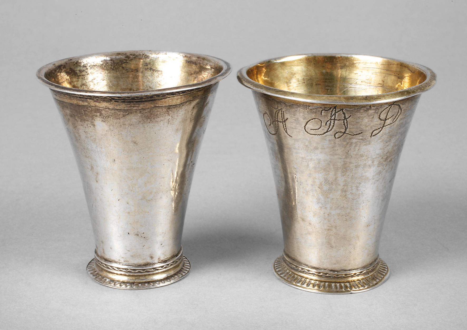 Paar barocke Silberbecher Schweden