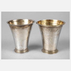 Paar barocke Silberbecher Schweden